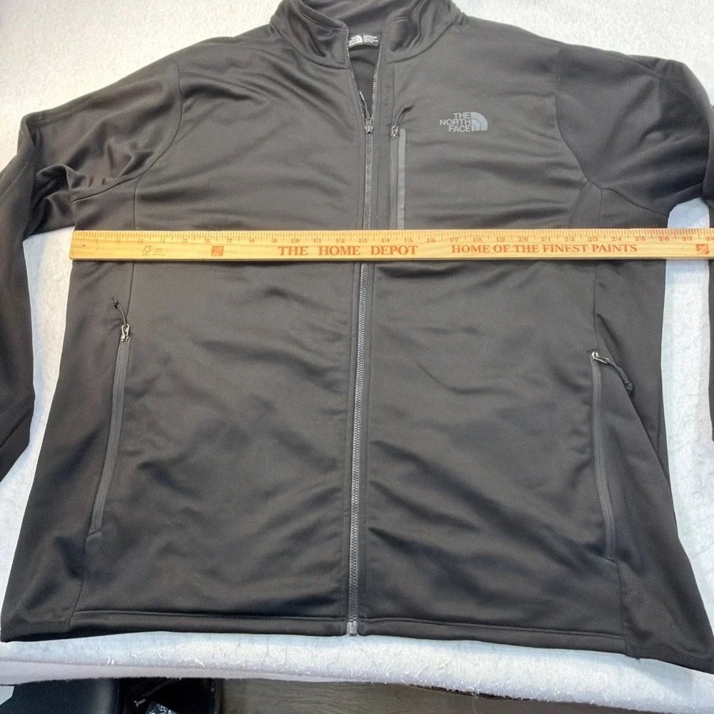 North Face Mens Zip Up Black  Lightweight Fleece Jacket size XXL 2XL VGUC